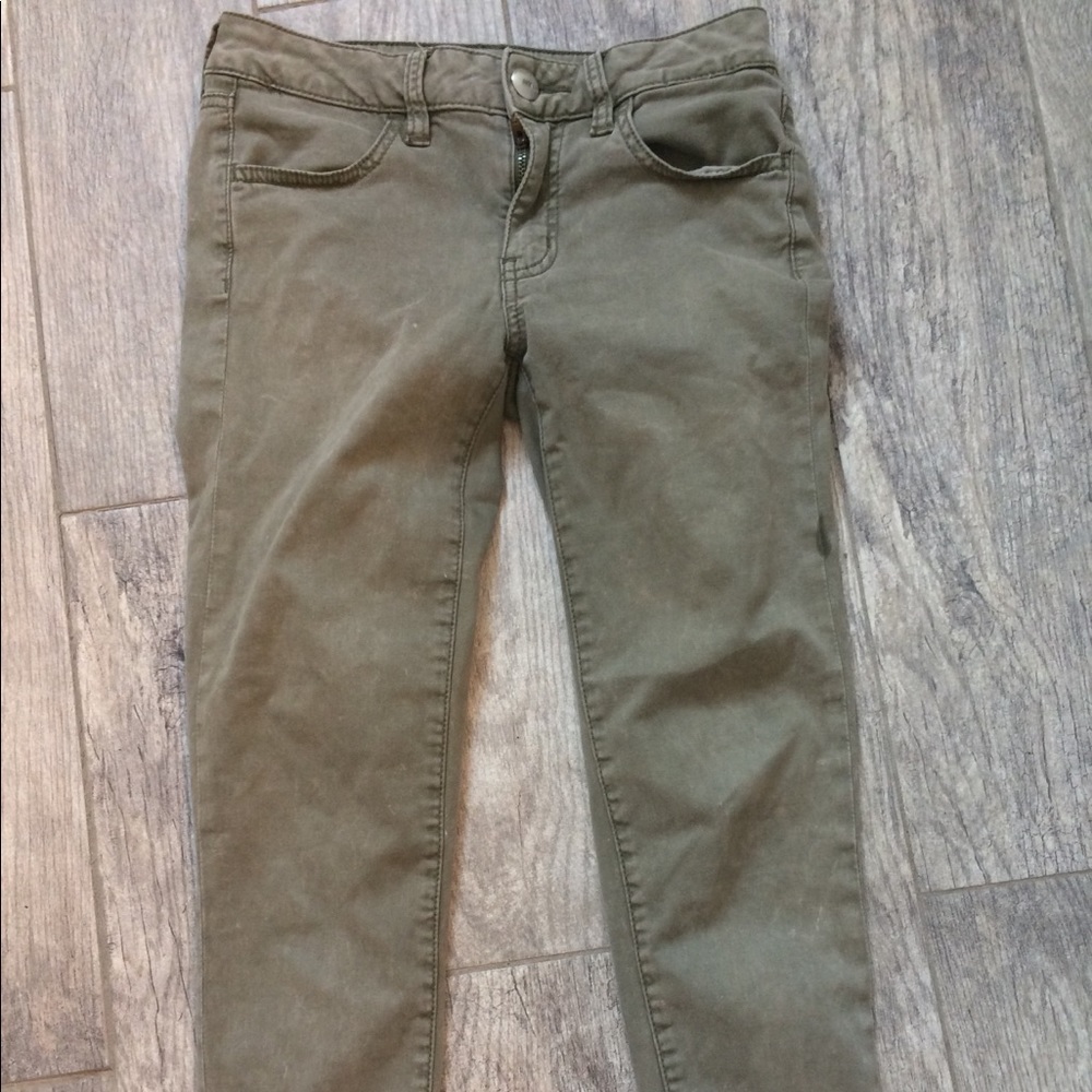 American Eagle Army Green cropped jeggings